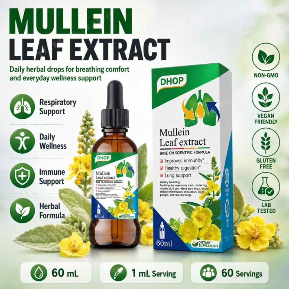 Herbal Wellness Drops - Mullein Leaf Extract Drops 60ml, Herbal