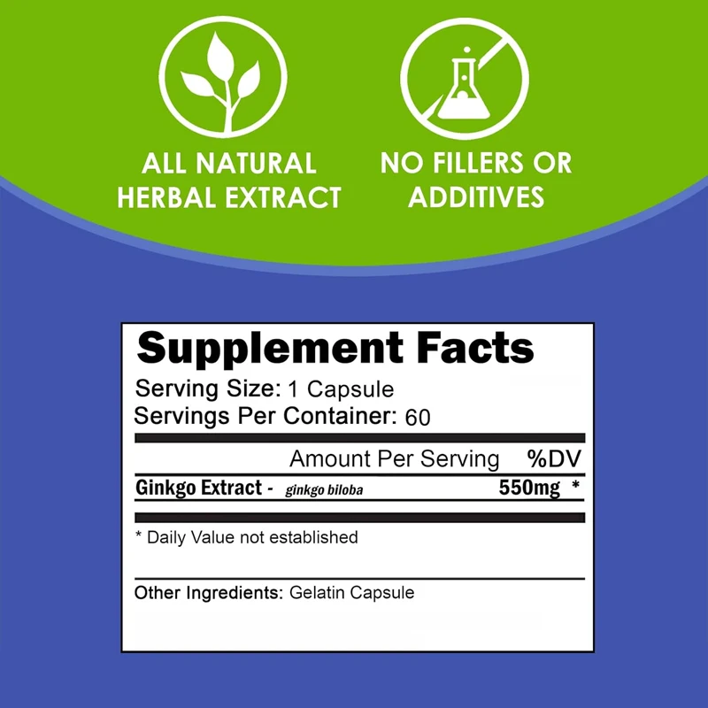 Nutritional Ginkgo Biloba 550m - огляд і ціна Ginkgo Biloba Extract