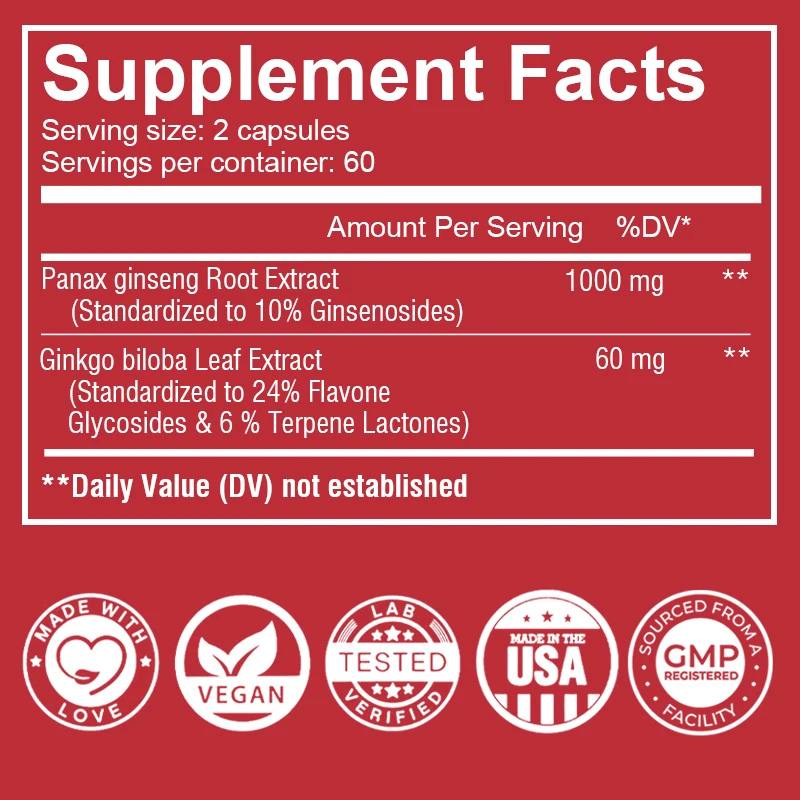 Korean Red Ginseng Capsules -  - огляд і ціна Ginkgo Biloba Extract