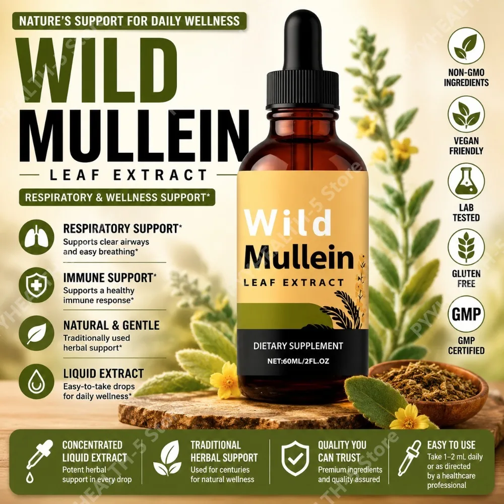 Wild Mullein Leaf Drops with G - огляд і ціна Herbal Wellness For You