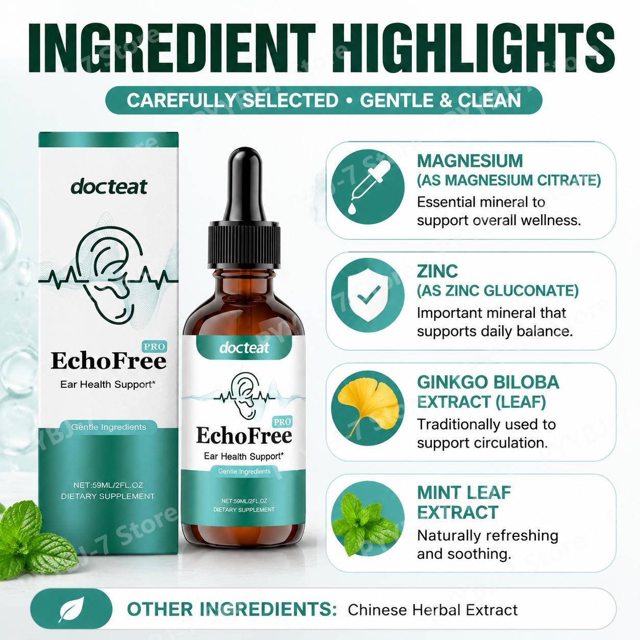 Docteat EchoFree Ear Health Dr - огляд і ціна Ginkgo Biloba Extract