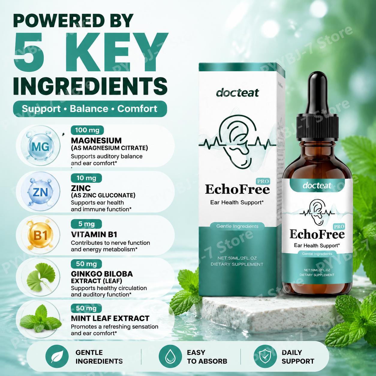 Docteat EchoFree Ear Health Dr - огляд і ціна Ginkgo Biloba Extract