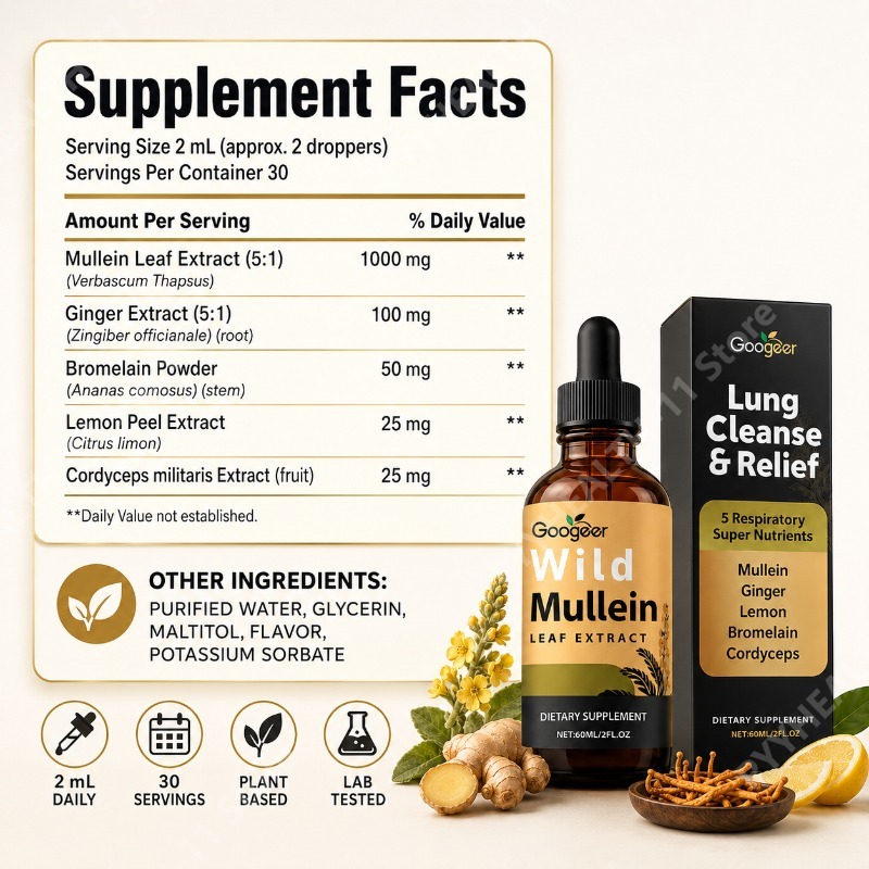 Mullein Liquid Drops Herbal Bl - огляд і ціна Herbal Wellness For You